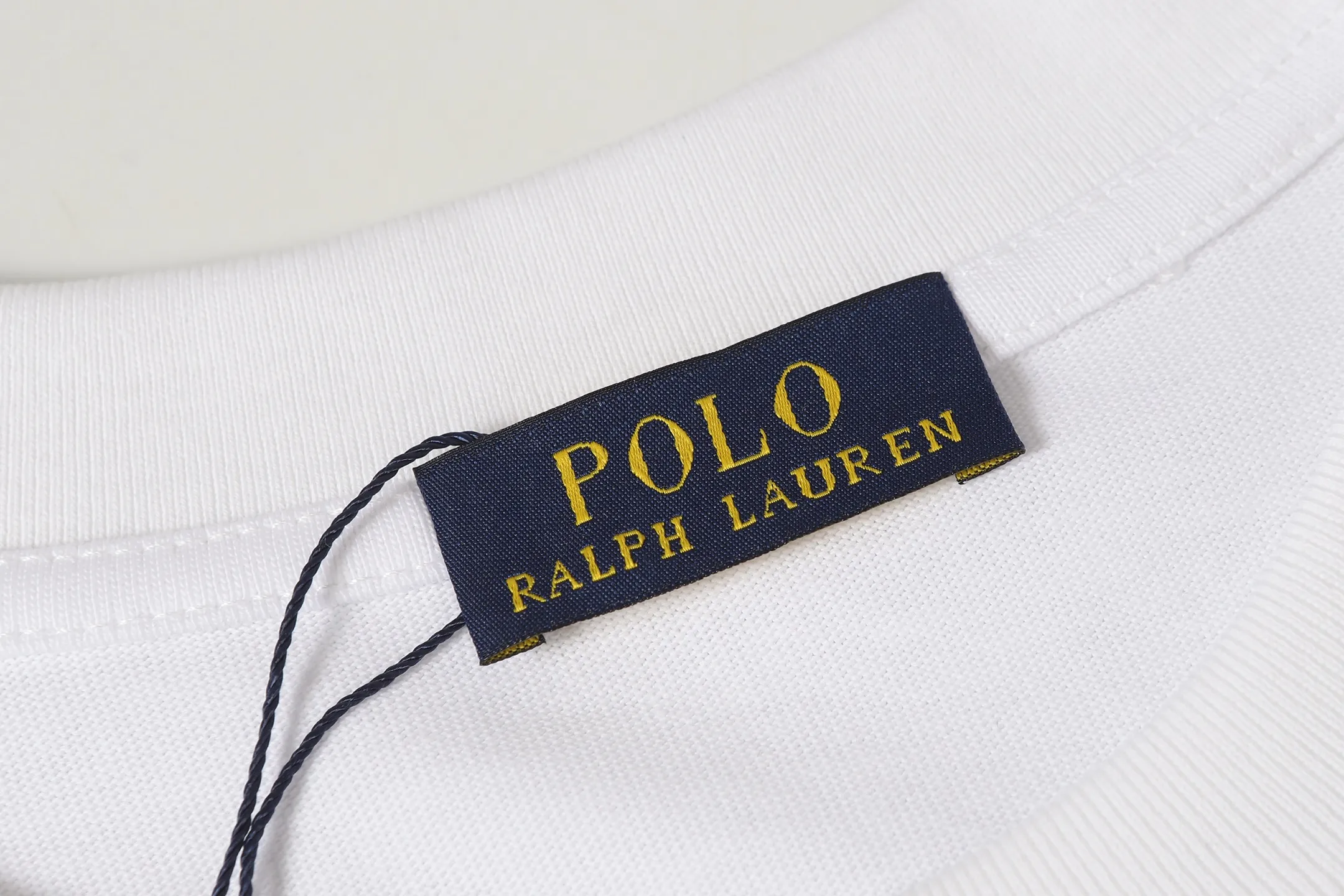 P140 💰 Actual pictures [High-end quality] Code: 8910# Color: Black White Size: S to XXL 2026ss New Ralph Lauren 320g customized fabric Round neck short sleeves Special embroidery Burnt patch Loose version for men and women